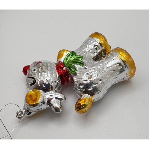 Vintage Shiny Standing Reindeer Christmas Tree Ornament Rudolph Red Nosed - Picture 7 of 8